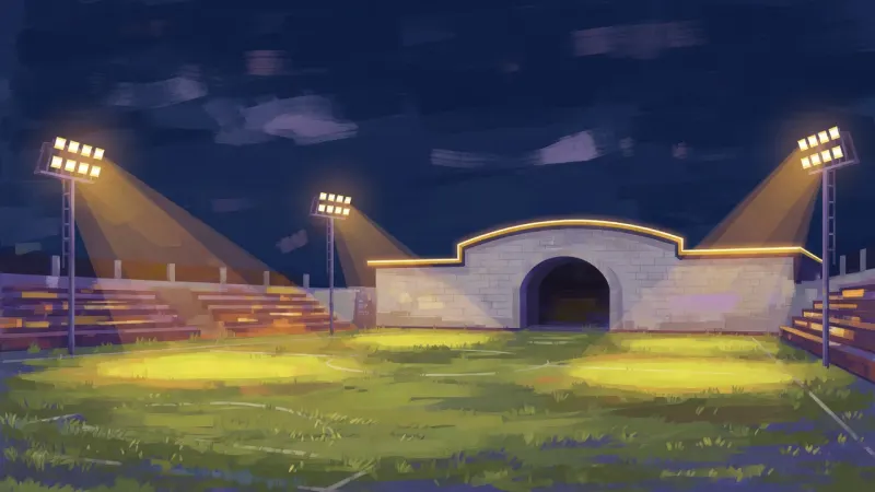 Night stadium illustration used as a link card for the release-date page.